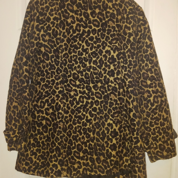 Xhilaration Leopard Print Pea Coat - Picture 2 of 11